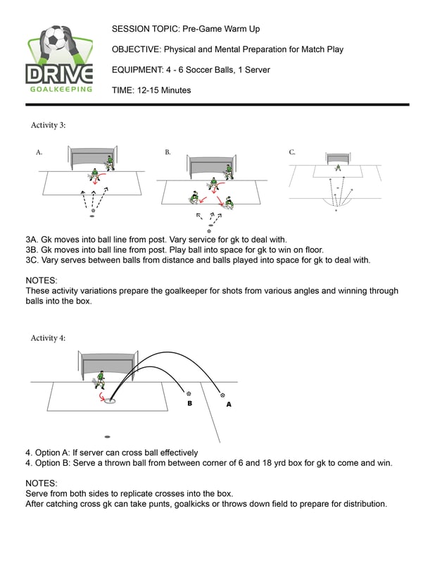 Four Pre-Game Warm Up Activities to Try Before Your Goalkeeper's Next Match PART 2